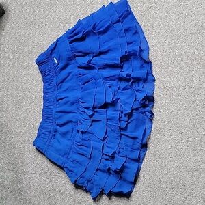 Hollister Y2K Low-Rise Blue Four-Tiered Ruffle Mini Skirt Junior Size M